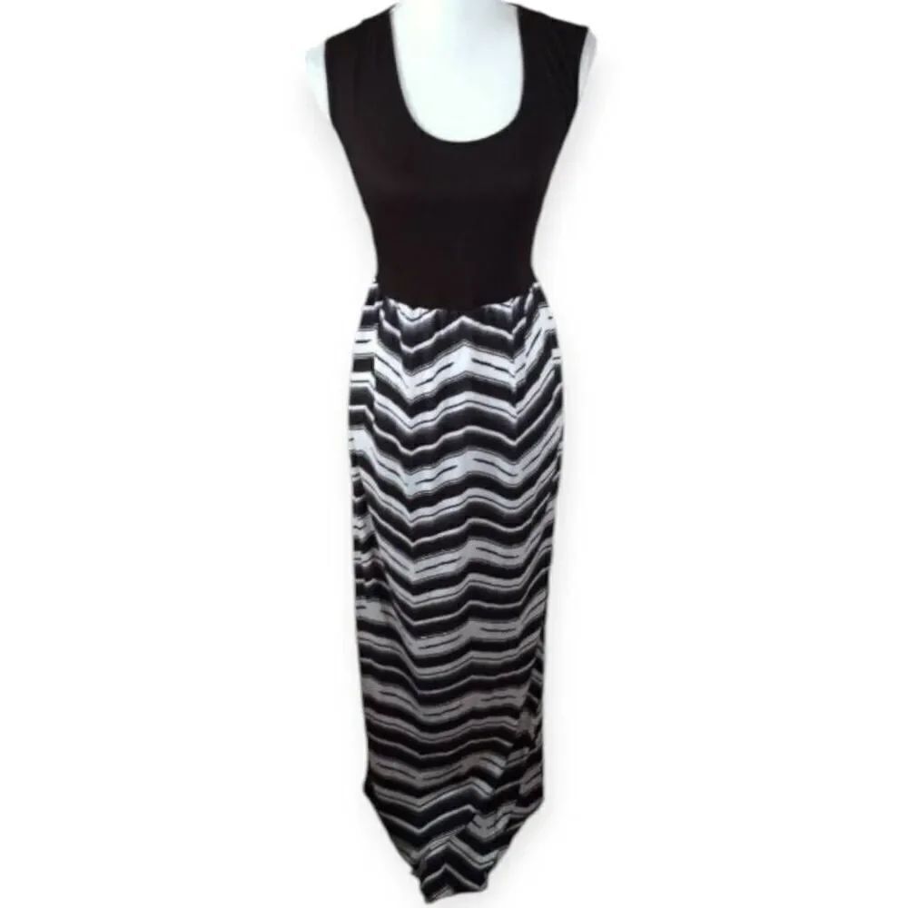 MA CHERIE MATERNITY BLACK & WHITE DRESS SZ.M EUC